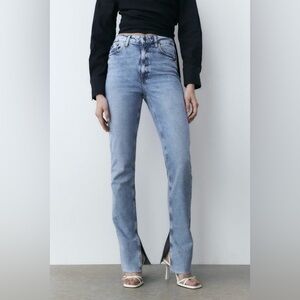 NWT Zara Z1975 High Rise Slim Rise Slim Flare Jeans, Size 36/US4